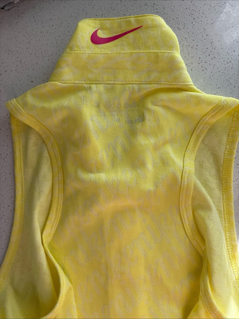 Nike Golf Sport Dri Fit Sleeveless Polo Top Womens S Neon Yellow Tennis Athletic - Picture 13 of 13